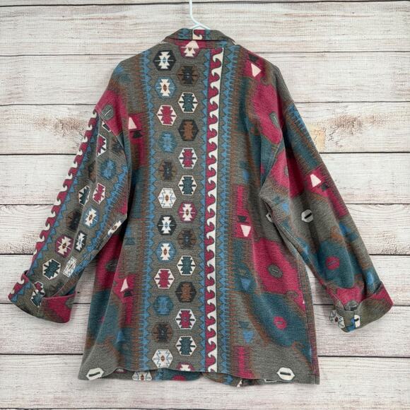 Vintage‎ Chico's Design Southwest Print Button Down Shacket Women's Size Large - Picture 2 of 12